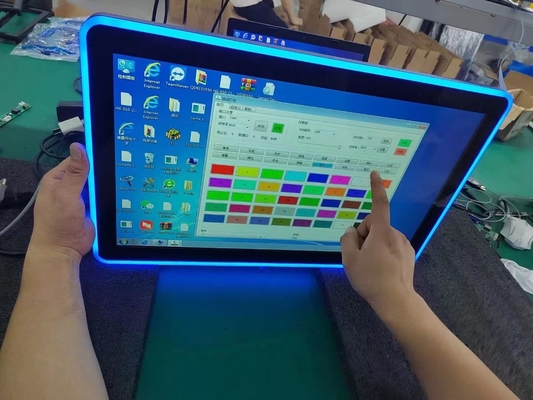 PCAP หน้าจอสัมผัสขนาดจอ LCD จาก 10.1 นิ้วถึง 98 นิ้ว พร้อมไฟ LED สีสันหลากหลายสําหรับเครื่องเกม