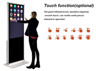ขาตั้งในร่มขนาด 55 นิ้ว Wifi Touch Screen Kiosk ป้ายดิจิตอลโฆษณา LCD