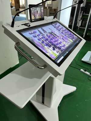 32 นิ้ว Windows Interactive PCAP LCD Digital Display Lectern Smart Double Screen AIO โพดิตี้การประชุม
