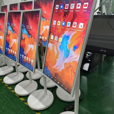 32 นิ้ว สแตนพอร์ตสมาร์ท อินเตอร์เอกทีฟ ทัช คิออสค โทรศัพท์มือถือไร้สาย LCD จอหมุน