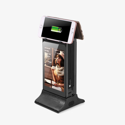สีดํา 10 นิ้ว Advanced L-Shaped Desktop HD LCD Screen Advertising Player พร้อมเมนู แพวเวอร์ แบงค์