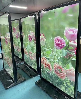 75 การแสดงสัญญาณดิจิทัลแบบยืนในห้องภายใน Ultra Thin LCD Full Screen