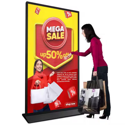 75 การแสดงสัญญาณดิจิทัลแบบยืนในห้องภายใน Ultra Thin LCD Full Screen