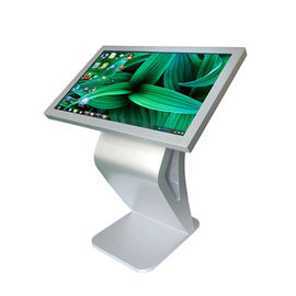 จอแสดงผล FHD Multi Touch Digital Signage Kiosk โครงเหล็กชุบโครเมี่ยม 55 นิ้ว