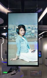 กระดาษ OLED บางแขวนติดผนังป้ายดิจิตอลกระจก 55 &quot;AC100V-240V