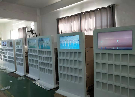 ป้ายโฆษณา LCD สีขาวเชิงพาณิชย์ป้ายดิจิตอลพร้อมป้ายดิจิตอลตั้งพื้น WiFi