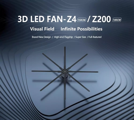 จอแสดงผลโฮโลแกรม 3 มิติที่ทนทานแฟน LED โฮโลแกรมสำหรับการโฆษณา / การส่งเสริมแบรนด์