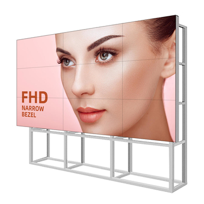 กรอบแคบแบบกำหนดเอง 46 49 55 นิ้วเครื่องเล่นโฆษณาผนังวิดีโอ LCD ป้ายดิจิตอลและจอแสดงผล Splicing Screen