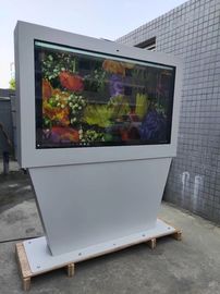ตู้วางทีวีแบบตั้งพื้นกลางแจ้งแบบตั้งพื้น 65 นิ้ว 55 นิ้ว 43 นิ้วแนวนอน Kiosk