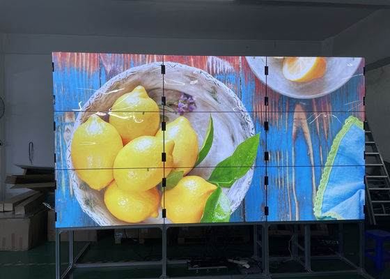 ผนังวิดีโอ LCD ไฟ LED แบ็คไลท์ 3.5 มม. ป้ายดิจิตอล Bezel 55 นิ้ว