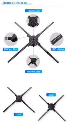 หน้าจอ hd Z3 ป้ายดิจิตอล LED แสดง 3D บลูทู ธ โฮโลแกรมพัดลมตู้แสดงผลโฆษณา 3 มิติแผงโฮโลแกรม