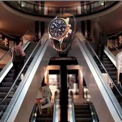 แอพพลิเคชั่นกลางแจ้งขนาดแผง 100 ซม. โฮโลแกรม 3D Display 3D Holographic Led Fan Hologram Advertising Showcase